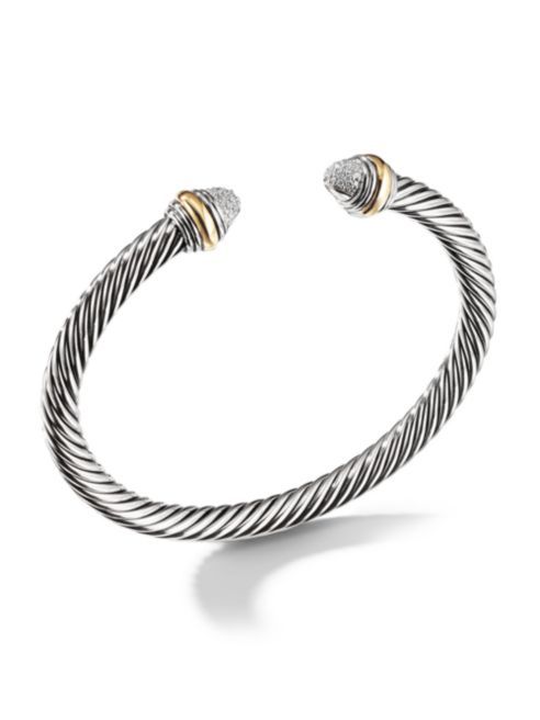 David Yurman - Cable Classics Bracelet with Diamonds and Gold | Saks Fifth Avenue