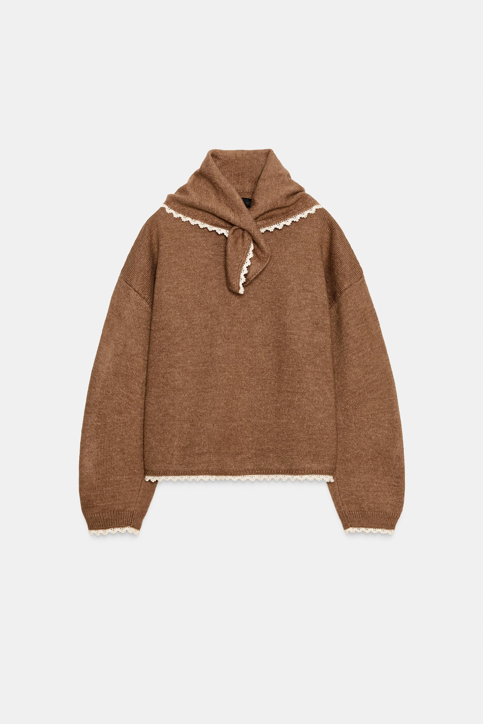 BANDANA LACE KNIT JUMPER | Zara US