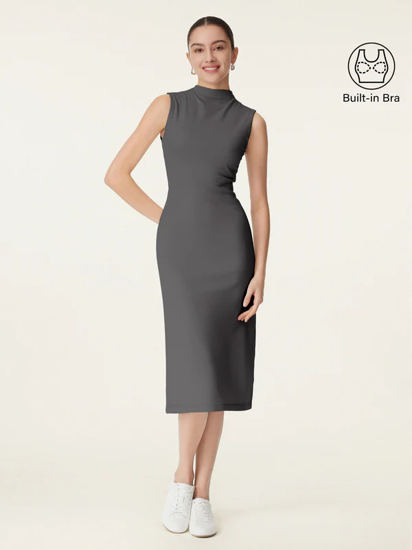 Everyday Mockneck New Airy Brami Midi Dress | OGL