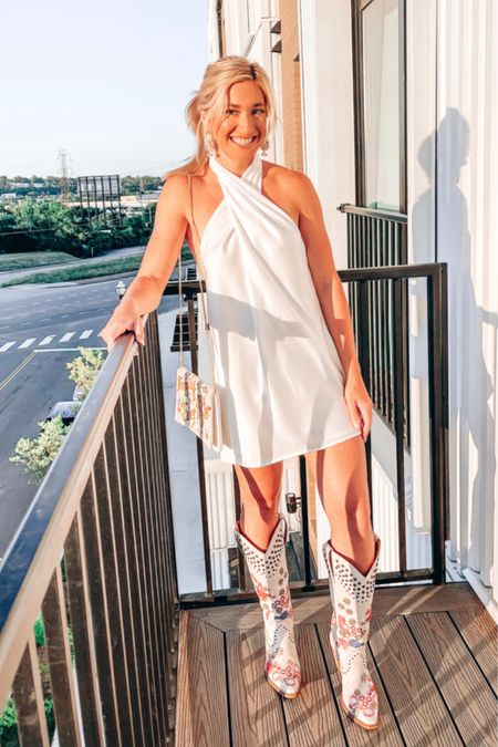 This white halter dress is perfect for so many occasions!!

Rehearsal dinner dress, bachelorette party dress, Nashville dress, Nashville bachelorette party outfit 

#LTKwedding #LTKU #LTKFind