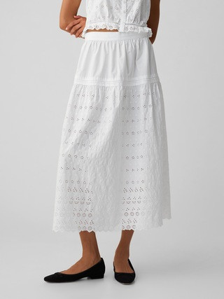 Gap × DÔEN Eyelet Midi Skirt | Gap (US)