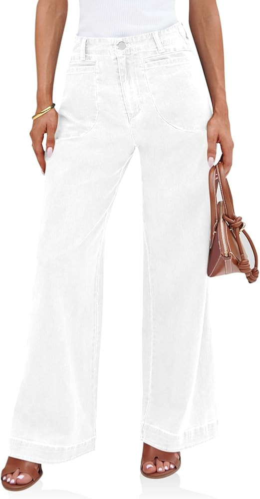 Cicy Bell Womens Wide Leg Jeans High Waisted Stretchy Baggy Loose Denim Casual Pants with Pockets | Amazon (US)