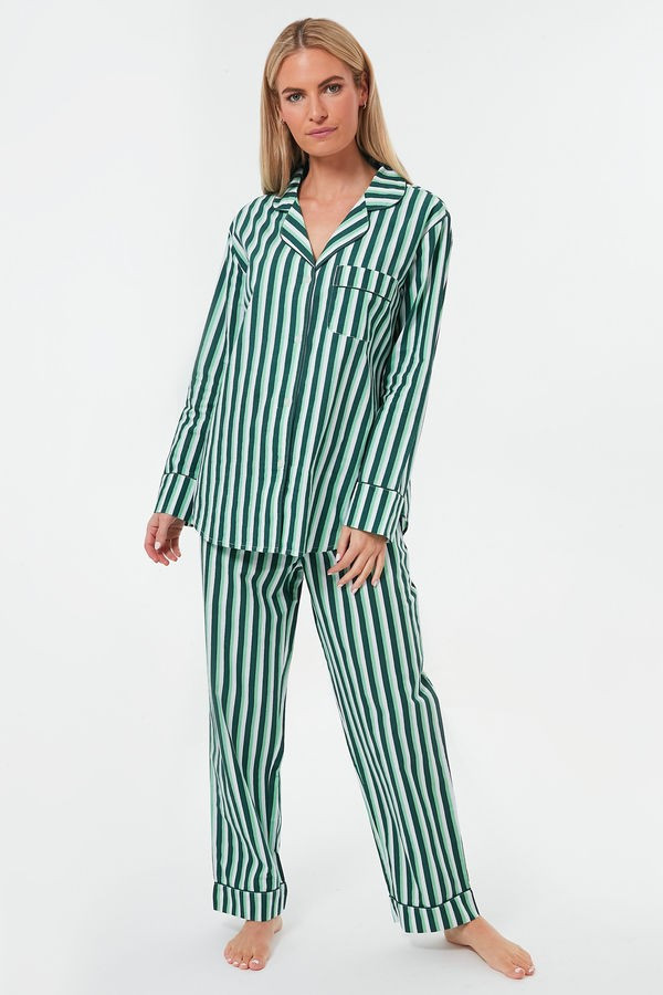 Spearmint Stripe Long PJ Set | Tuckernuck (US)