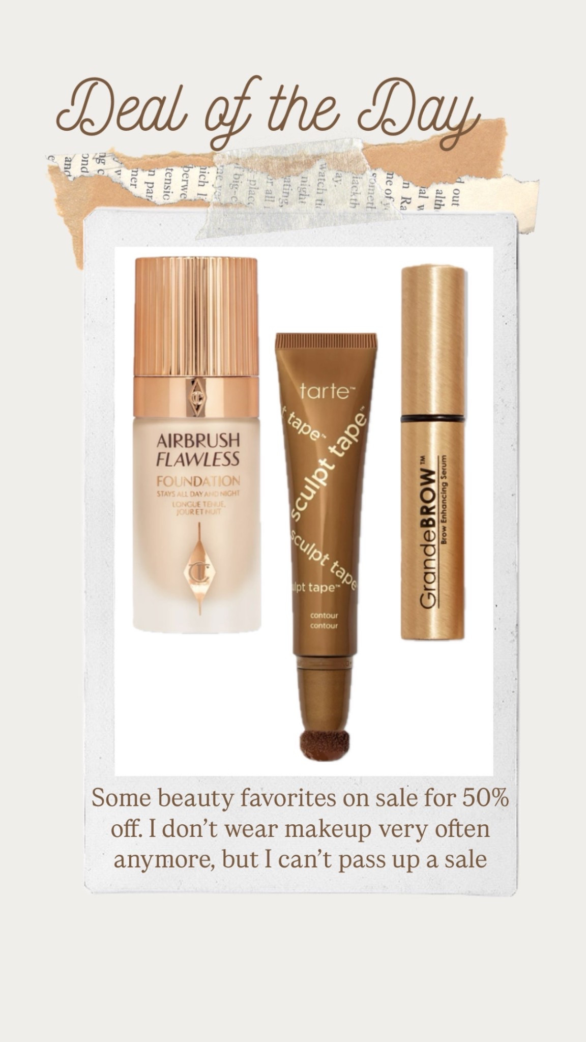 Ulta 21 days of beauty Charlotte Tilbury airbrush flawless foundation Tarte sculpt tape contour grande cosmetics grande brow serumm

#LTKFindsUnder50 #LTKSaleAlert #LTKBeauty