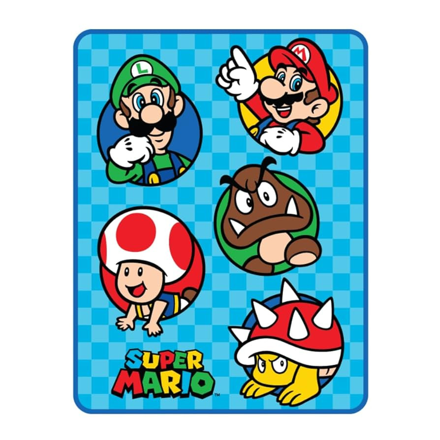 Franco Nintendo Super Mario Gaming Kids Bedding Super Soft Micro Raschel Throw, 46 in x 60 in, (O... | Amazon (US)