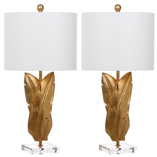 S/2 Decapua Table Lamps, Gold | One Kings Lane