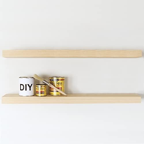 Amazon.com: Homeforia Rustic Farmhouse Floating Shelves, Bathroom Wooden Shelves for Wall Mounted... | Amazon (US)