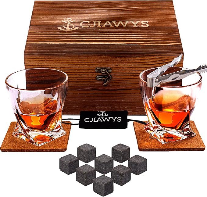 Whiskey Stones Gift Set, Birthday Christmas Gifts for Men Dad, Anniversary Wedding Gifts for Him ... | Amazon (US)