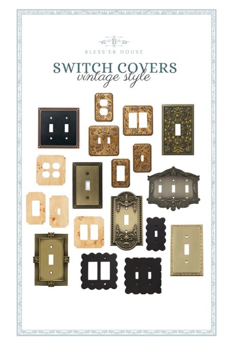 Vintage Style Switch Covers 

Pearled Frame Decorative Wall
Plate Switch Plate Outlet
Cover, Single Toggle, Matte Black & Dark Golden, Franklin Brass,
Pineapple Single Toggle
Switch Wall Plate/Switch
Plate/Cover 



#LTKhome