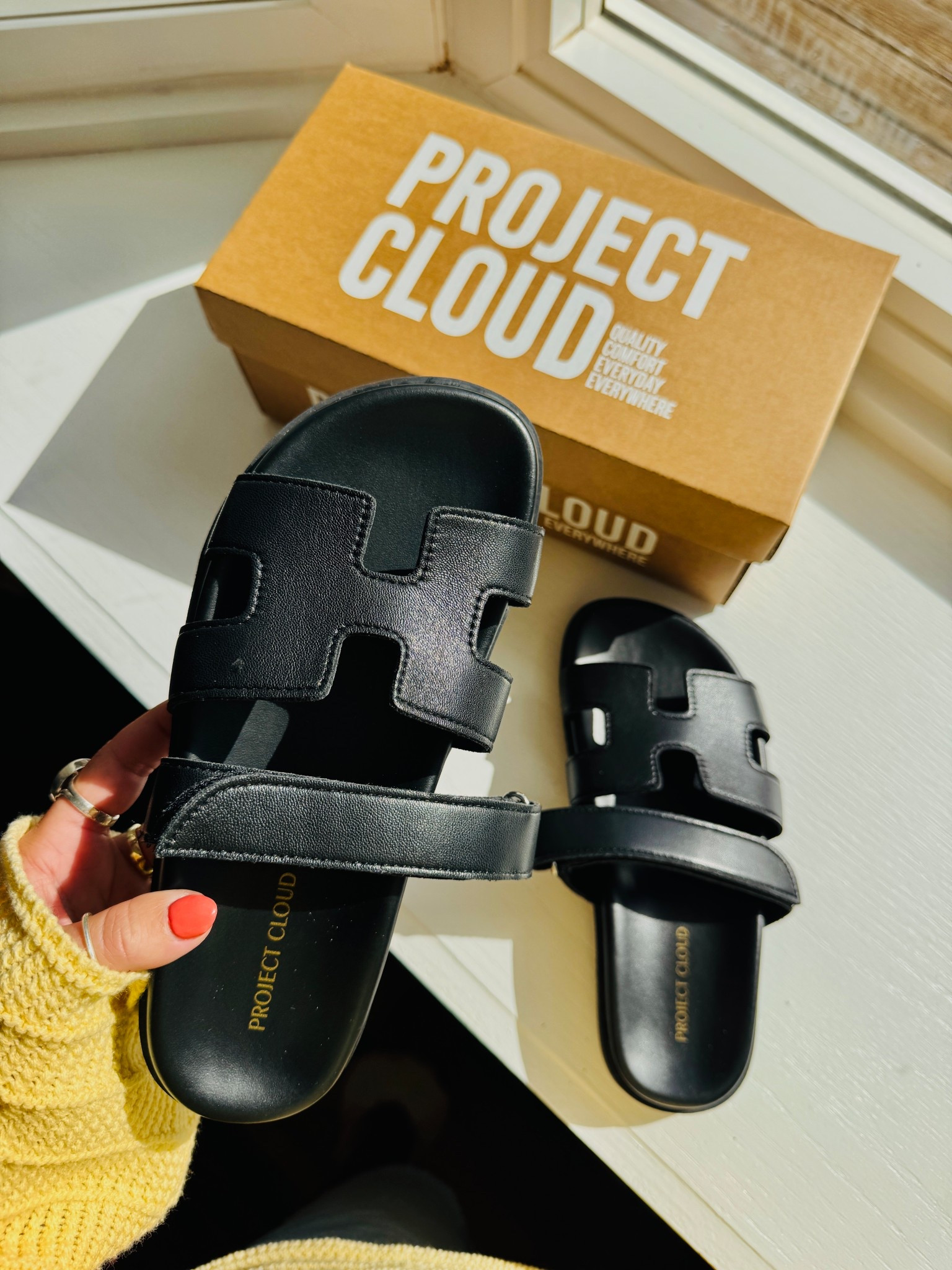 Genuine Leather Sandal Slides from Project Cloud 🩴 ☁️ On sale right now too!
I love these soo much and the Velcro strap is perfect for narrow and wide feet! 

Sandals, summer shoes, summer sandals, spring fashion inspo 

#LTKSaleAlert #LTKSpringSale