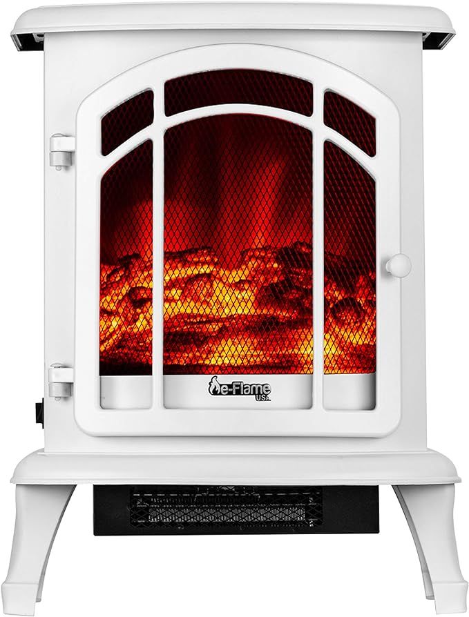 e-Flame USA Tahoe LED Portable Freestanding Electric Fireplace Stove - 3-D Log and Fire Effect (W... | Amazon (US)