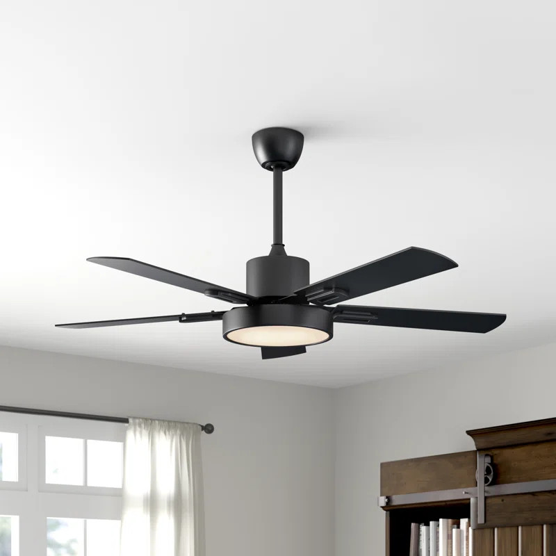 Ariebella 52" 5-Blade LED Ceiling Fan with Light Kit and Remote Control | Wayfair North America