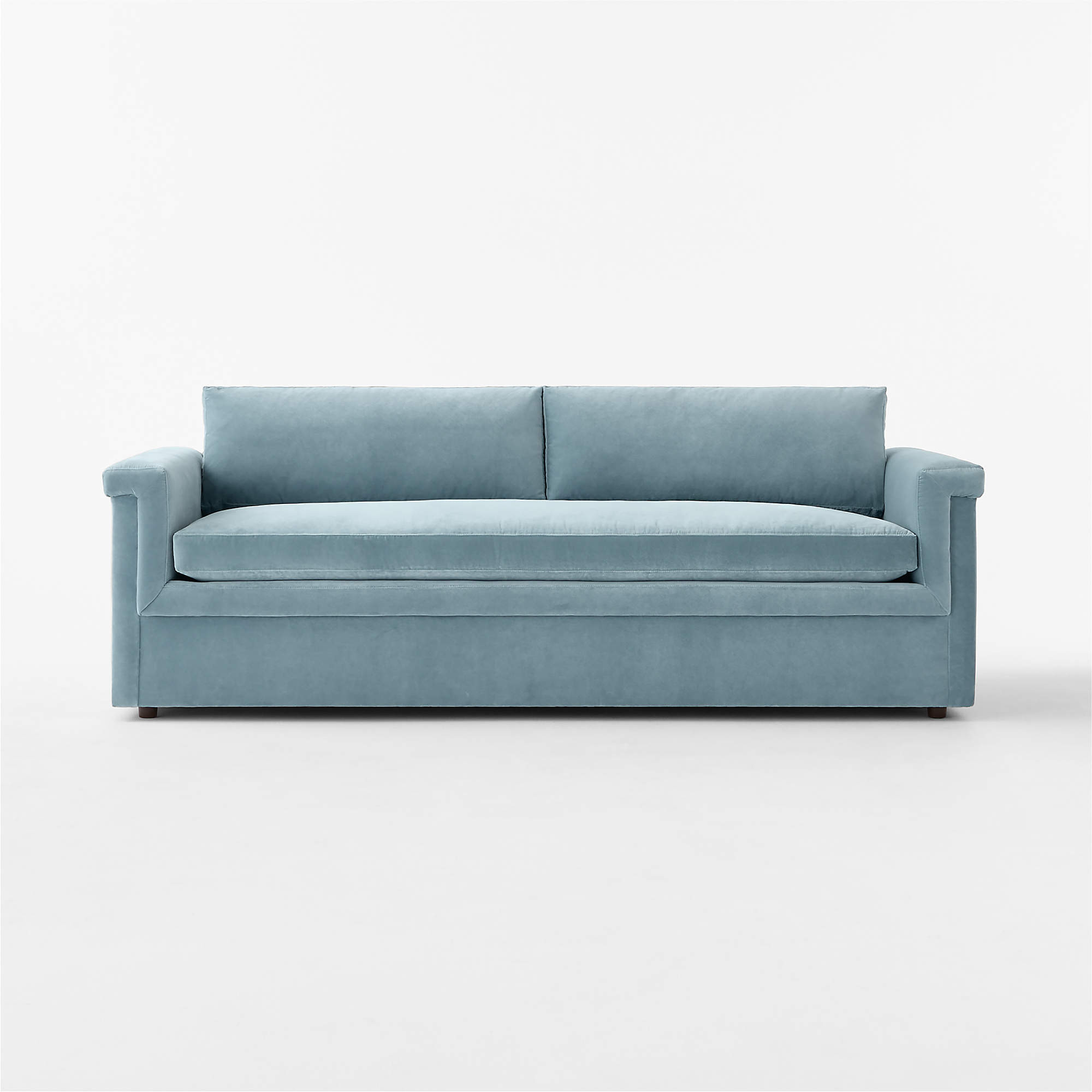 Ceva 86" Light Blue Performance Velvet Sleeper Sofa + Reviews | CB2 | CB2