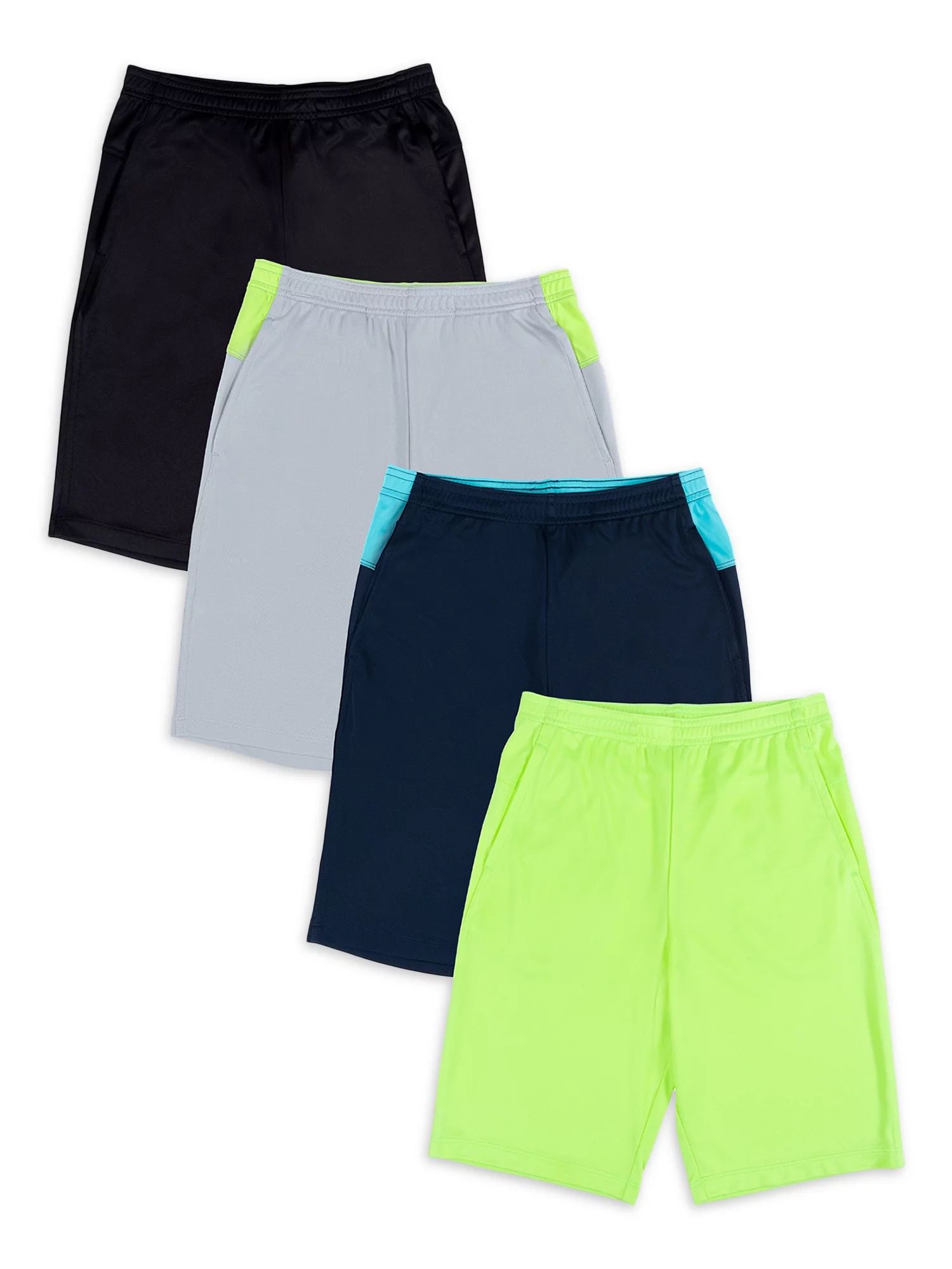 Athletic Works Boys Active Shorts, 4-Pack Bundle, Sizes 4-18 & Husky | Walmart (US)
