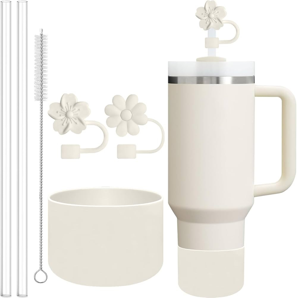 6 Pcs for Stanley Cup Accessories 20/30/40 Oz Tumbler, 2 Pcs Straw Cover, 2 Pcs Replacement Straw... | Amazon (US)