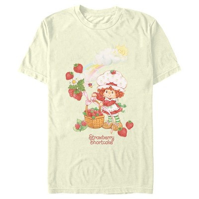 Men's Strawberry Shortcake Rainbow Basket  T-Shirt - Beige - Small | Target