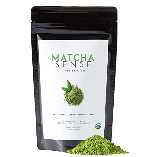 Matcha Sense - Organic Matcha Green Tea Powder Ceremonial Grade - Energy, Japanese Origin, Pure & Unsweetened - Easy Resealable Pouch - 100g Value Size | Amazon (US)