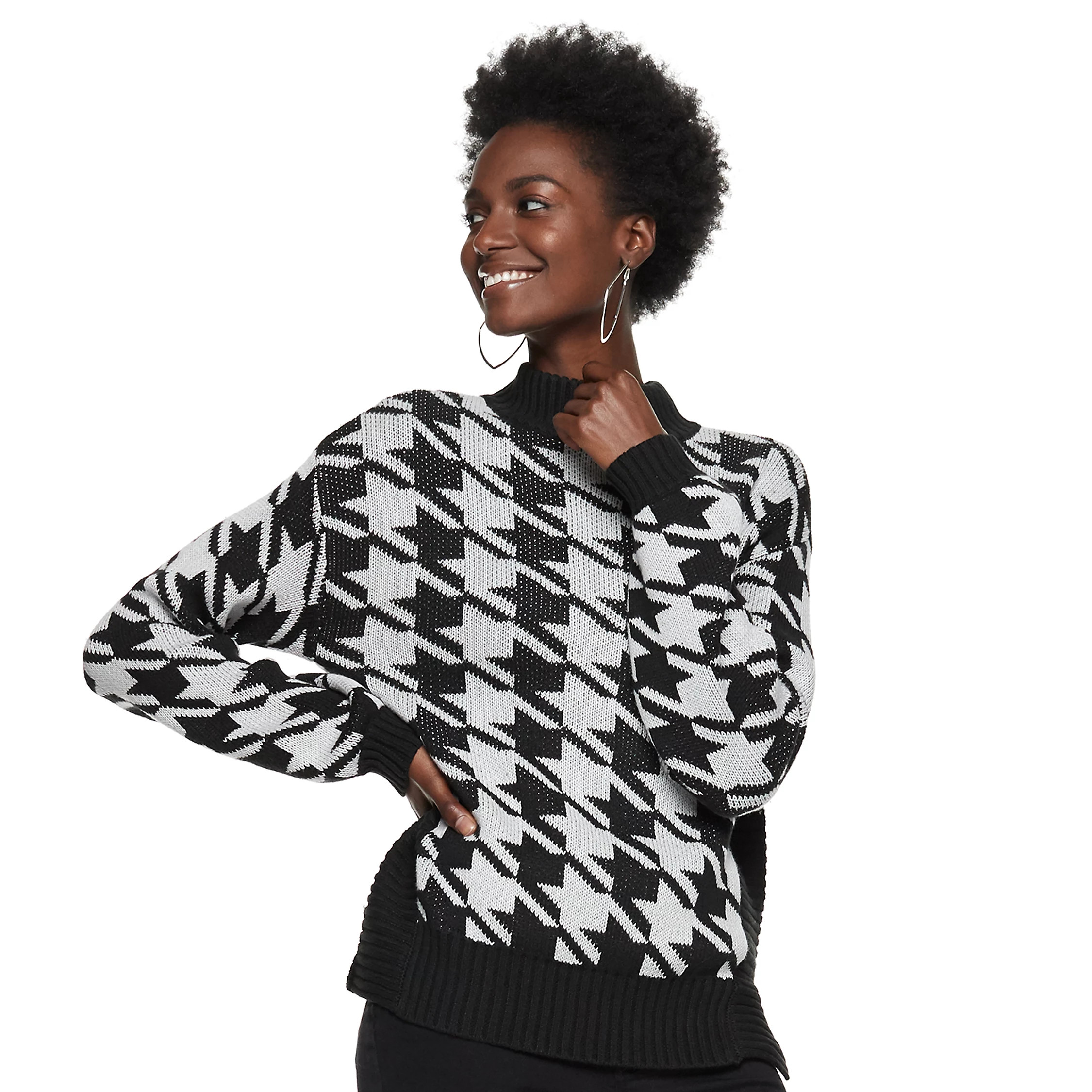 Women's Nine West Houndstooth Sweater | Kohl's