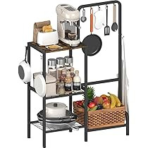 mocomax Kitchen Stand Shelf with Storage, 3-Tier Utility Baker's Rack for Spices, Adjustable Coff... | Amazon (US)