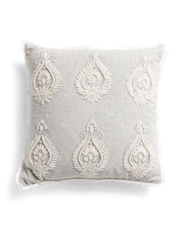 18x18 Beaded Cotton Pillow | Marshalls