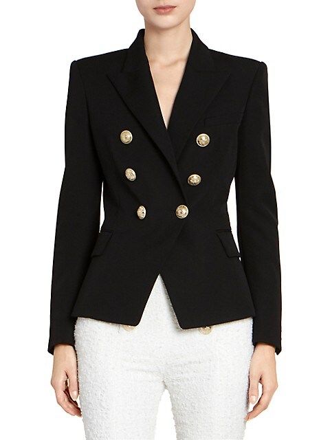 Balmain Wool Double-Breasted Jacket | Saks Fifth Avenue