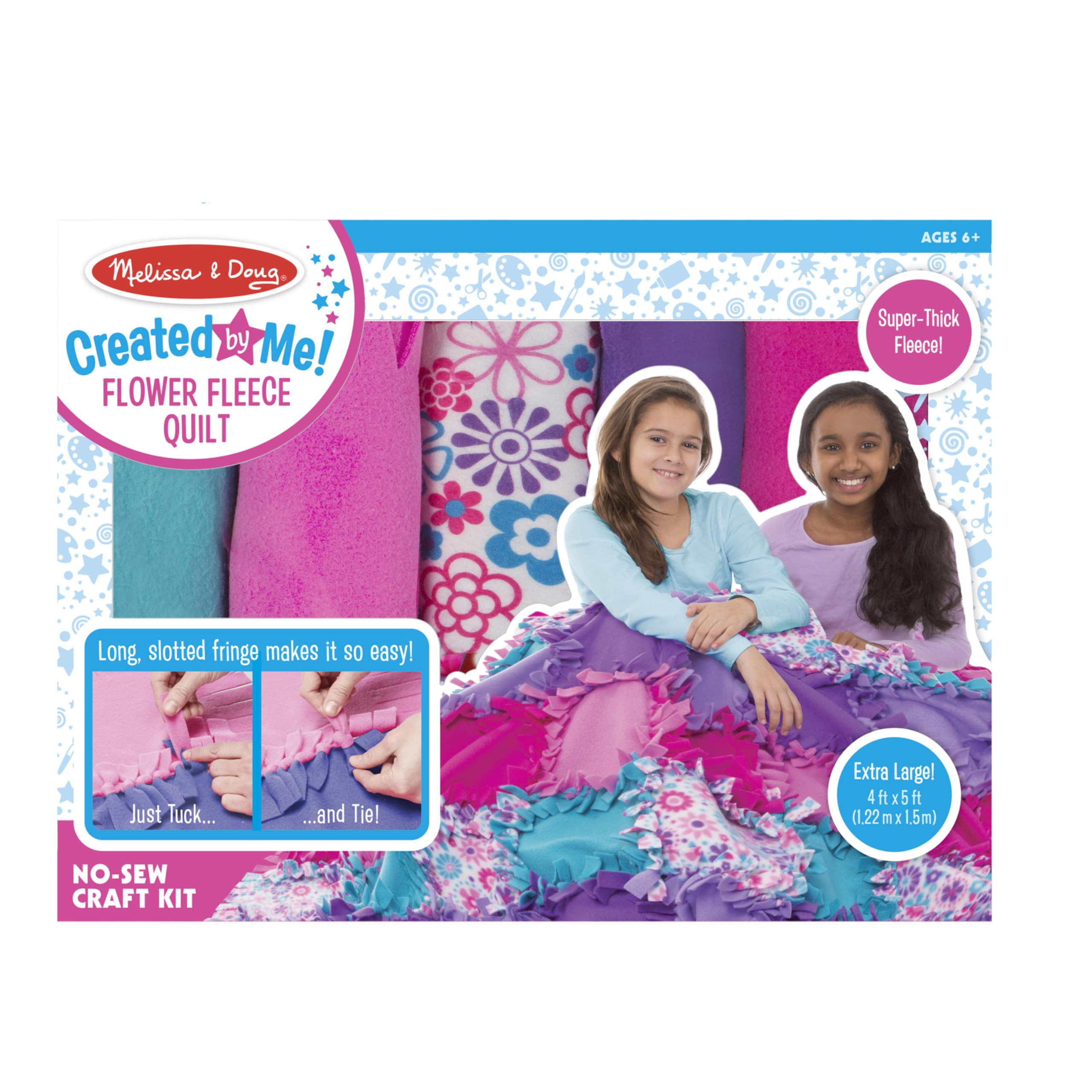 Melissa & Doug Created by Me! Flower Fleece Quilt No-Sew Craft Kit (48 squares, 4 feet x 5 feet) | Amazon (US)