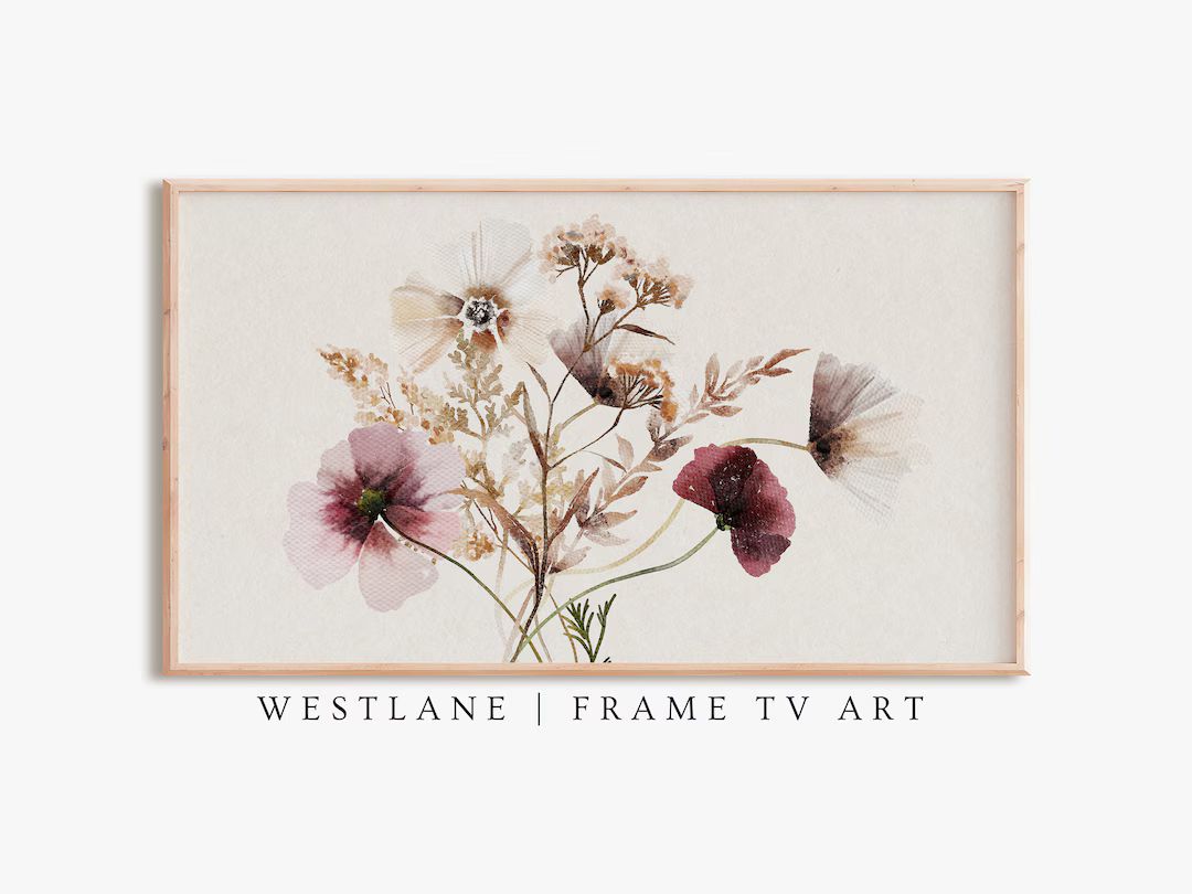 Samsung Frame TV Art  Botanical Country Flowers Painting  - Etsy | Etsy (US)