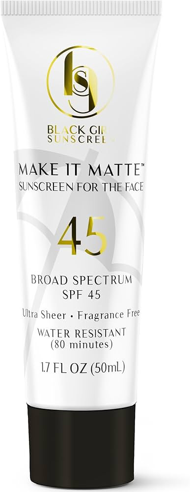 Make It Matte SPF 45 - Clear Face Sunscreen - No White Residue, Broad Spectrum, Matte Finish, Veg... | Amazon (US)