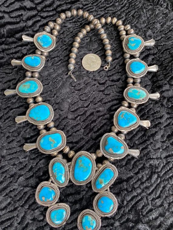 232 Grams Vintage Brilliant SW Sterling Turquoise Squash - Etsy | Etsy (US)