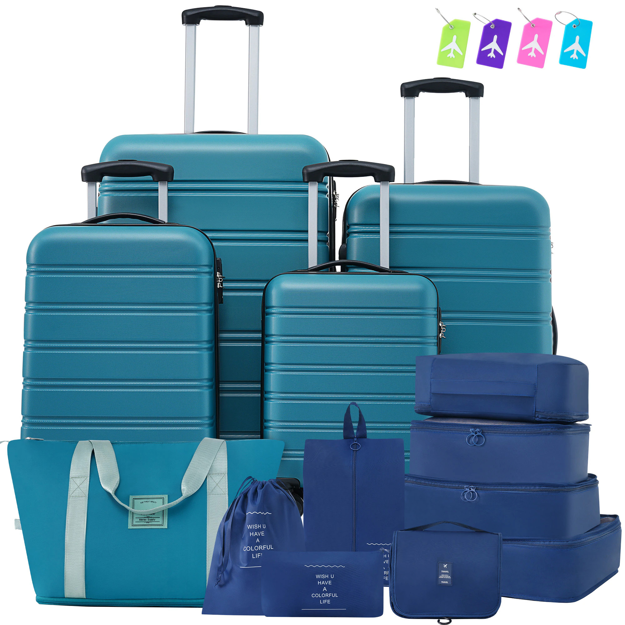 ModernLuxe Hardshell Luggage Sets 4 pcs Bag Spinner Suitcase with TSA Lock Lightweight16inch20inch24inch28inch Luggages | L3P-PP310249AAF | Lowe's