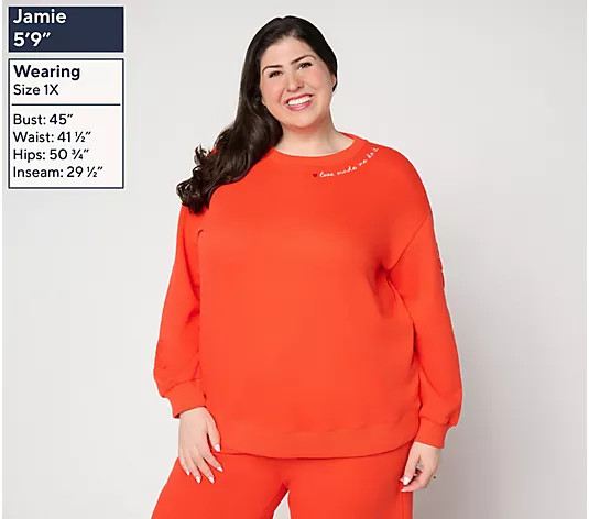 Make Your Selection: Peace Love World French Terry Sweatshirt with Crochet Detail | QVC