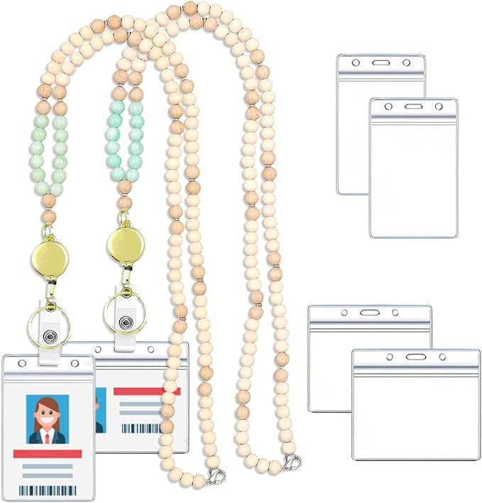 Book Lover Gifts Lanyard with ID Holder, Keychain Retractable for Teacher, Cute Khaki and Green W... | Amazon (US)
