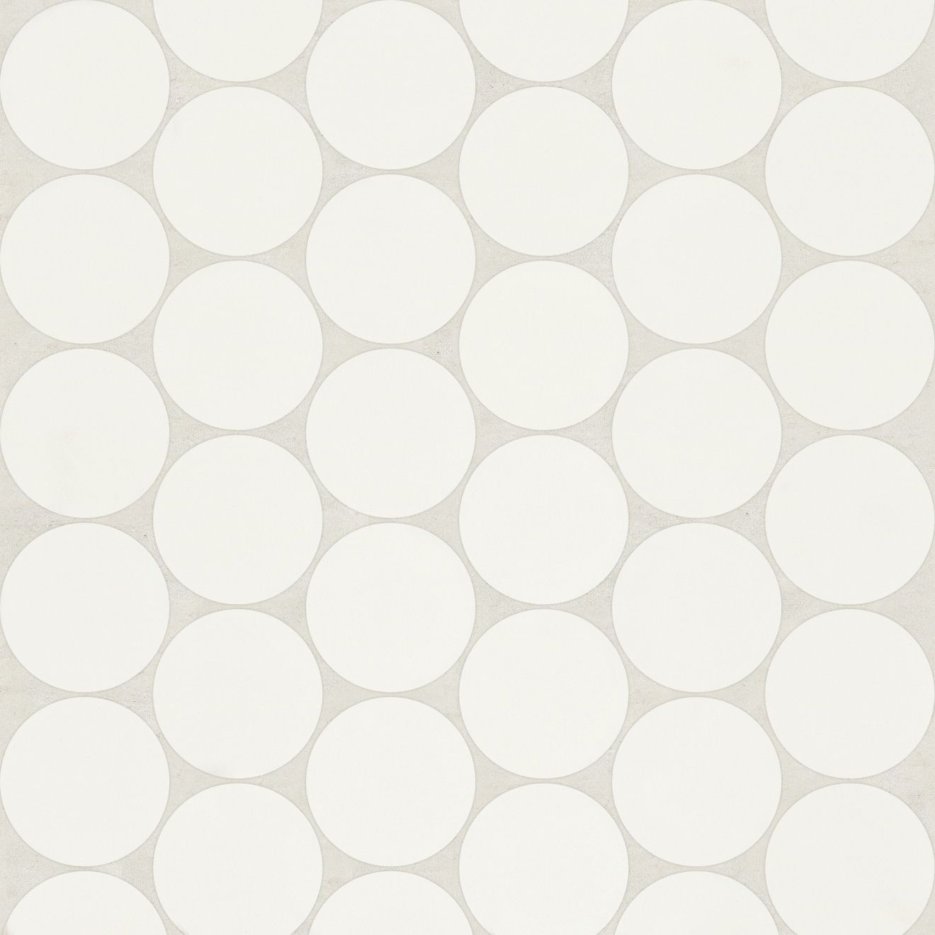 Marin 2" Penny Round Matte Porcelain Mosaic in Pearl White | Bedrosians Tile & Stone