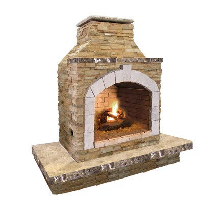 78" H Stone Propane Outdoor Fireplace | Wayfair North America