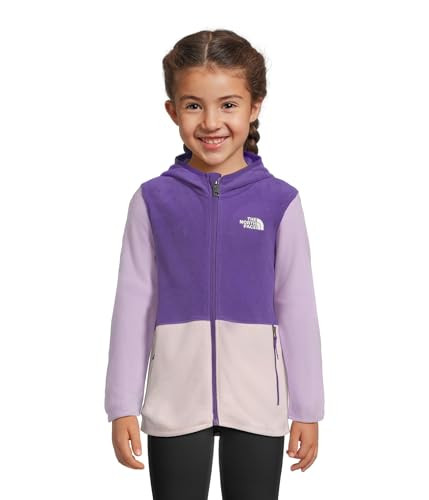 THE NORTH FACE Kids' Glacier Lightweight Full Zip Hooded Jacket | Fleece Top with 3 Piece Hood, Secure-Zip Hand Pockets, Peak Purple/Lite Lilac/Pale Blossom, 3 | Amazon (US)