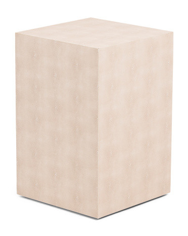 14x21x14 Faux Shagreen Embossed Side Table | TJ Maxx