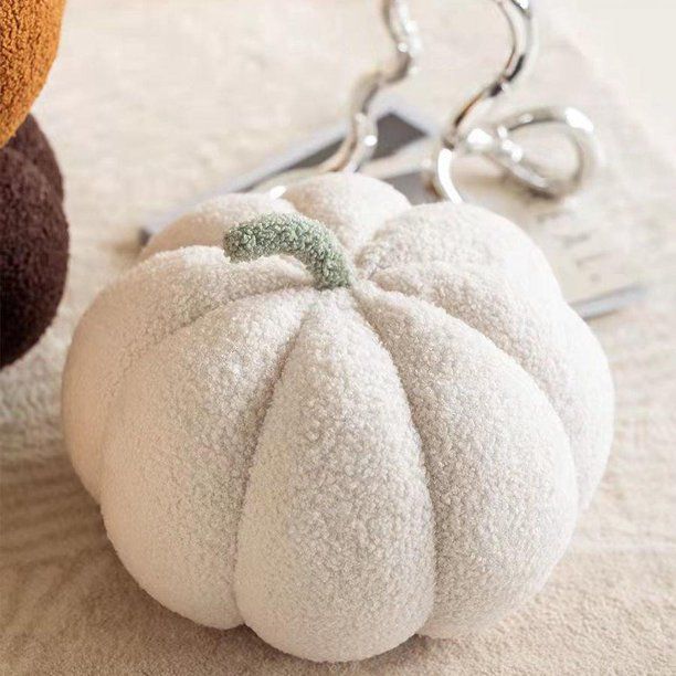 Teddy Fleece Pumpkin Throw Pillows - Ultra Soft Sherpa Decorative Cute 3D Shaped Cushion - Walmar... | Walmart (US)