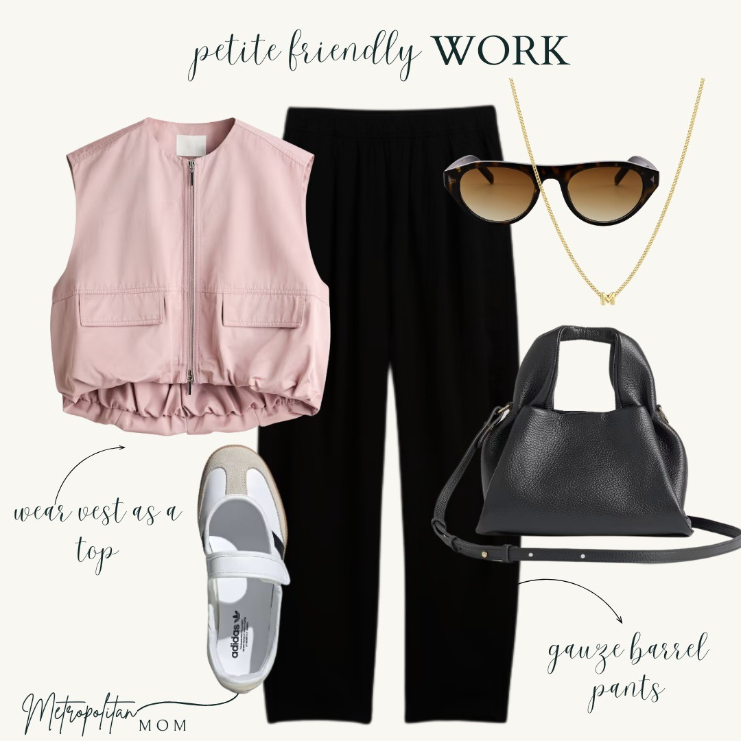 Petite Friendly Work (Soft Feminine)This look leans more feminine with softer tones but still keeps structure through the trousers. It’s an easy way to feel put together without overthinking it.Where to wear:Office, lunch meetings, everyday workwear

#LTKPetite #LTKWorkwear #LTKTravel