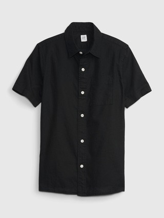 Kids Linen-Cotton Oxford Shirt | Gap (CA)