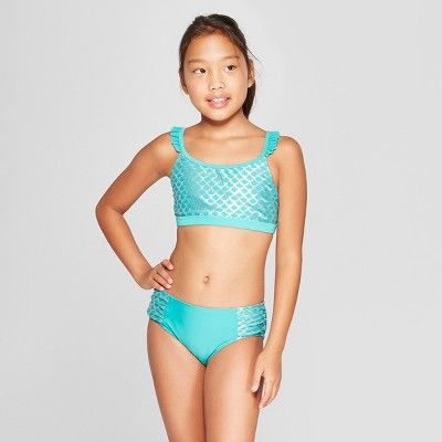 Girls' Wild Sea Bikini Set - Cat & Jack&#153; Turquoise | Target