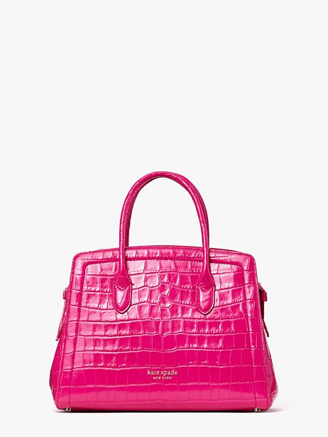 knott croc-embossed leather medium satchel | Kate Spade (US)