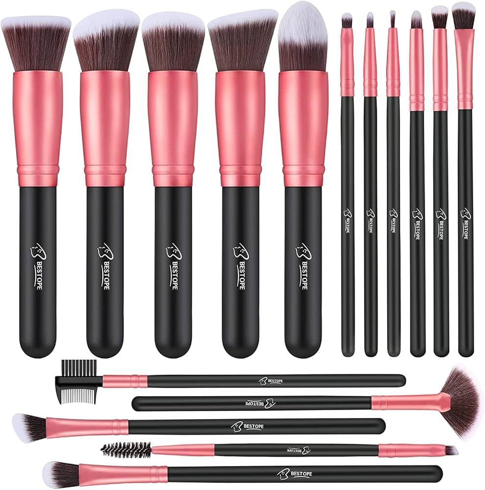 Makeup Brushes Makeup Brush Set - 16 Pcs BESTOPE PRO Premium Synthetic Foundation Concealers Eye ... | Amazon (US)