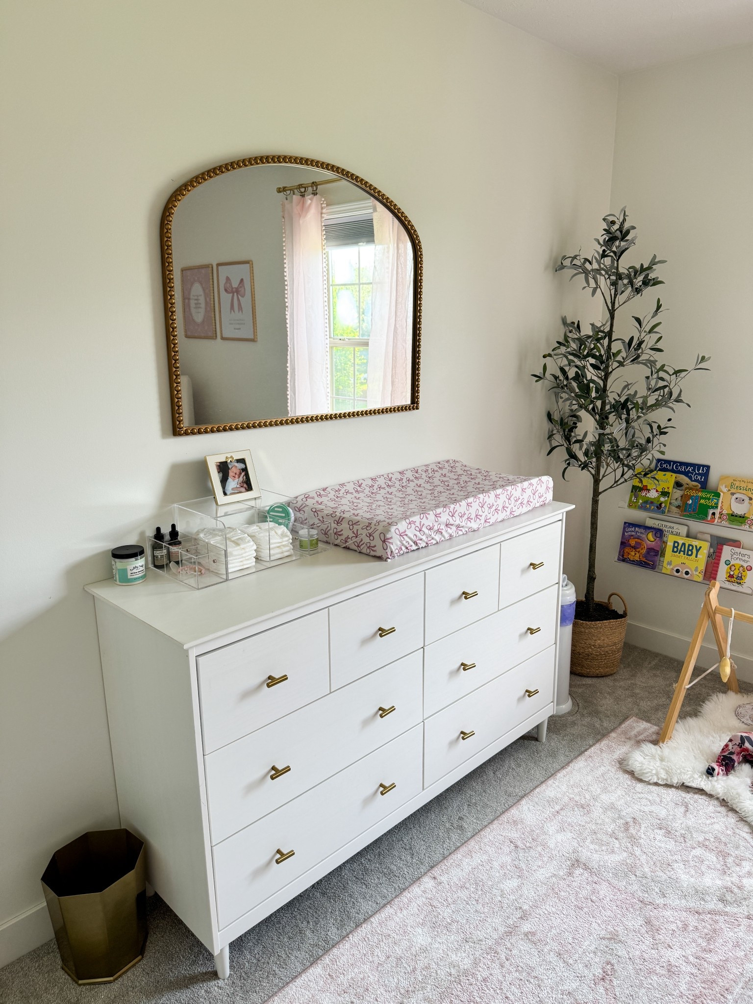 Baby girl nursery // pink nursery // nursery decor // nursery inspo // baby dresser // changing table 

#LTKHome #LTKBaby #LTKBump