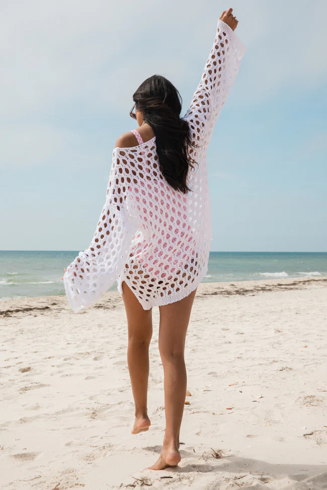 No Longer There Ivory Open Knit Sweater | Pink Lily