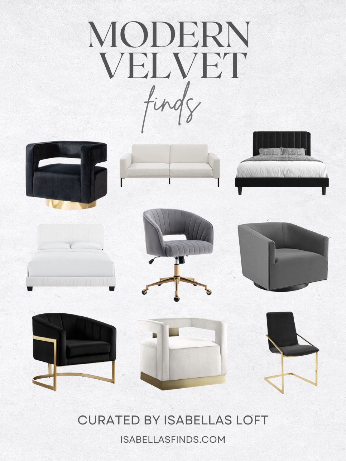 Modern Velvet finds 

Media Console, Living Home Furniture, Bedroom Furniture, stand, cane bed, cane furniture, floor mirror, arched mirror, cabinet, home decor, modern decor, mid century modern, kitchen pendant lighting, unique lighting, Console Table, Restoration Hardware Inspired, ceiling lighting, black light, brass decor, black furniture, modern glam, entryway, living room, kitchen, bar stools, throw pillows, wall decor, accent chair, dining room, home decor, rug, coffee table 

#LTKhome #LTKstyletip #LTKsalealert