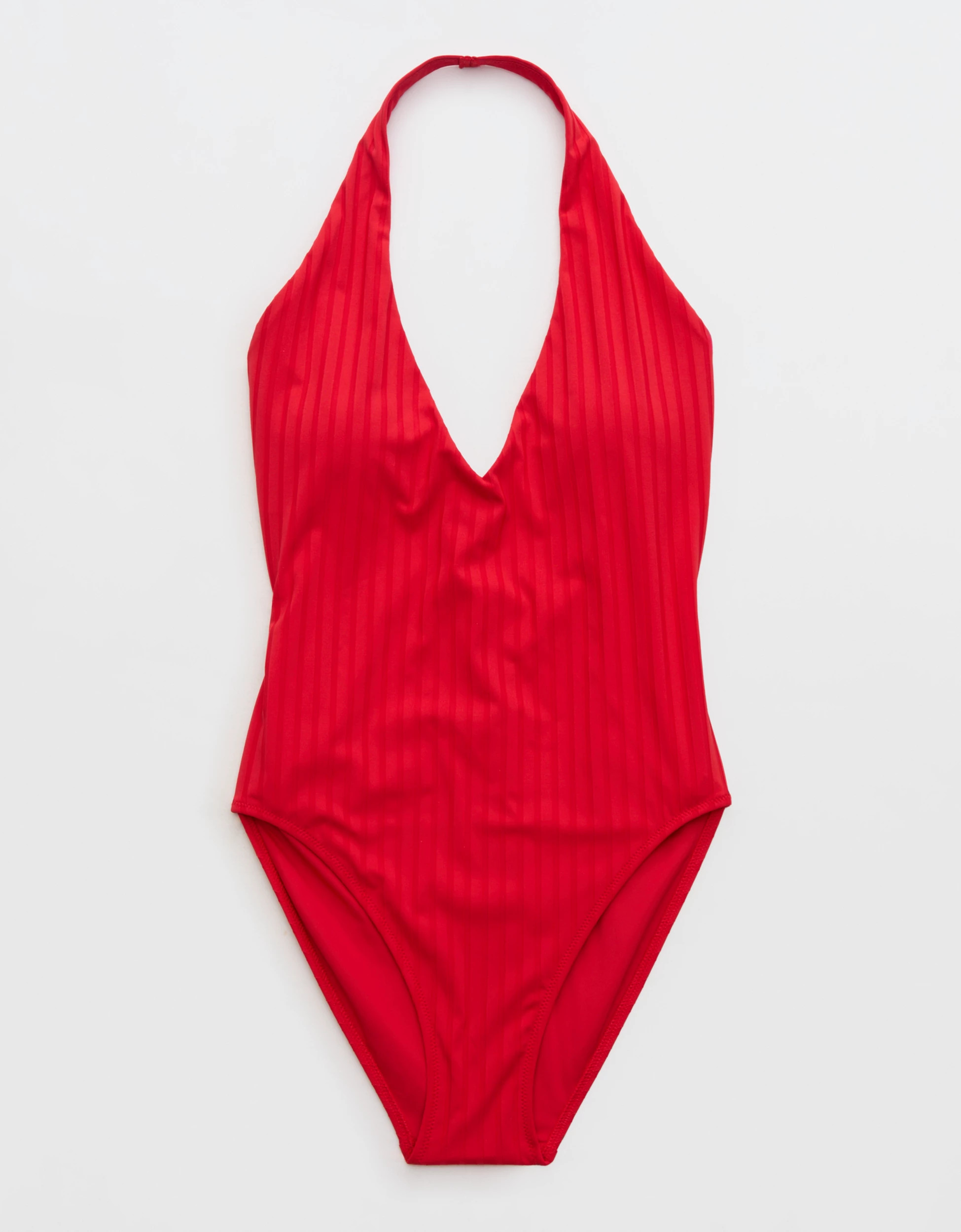 Aerie Ribbed Halter Full Coverage One Piece Swimsuit | Aerie