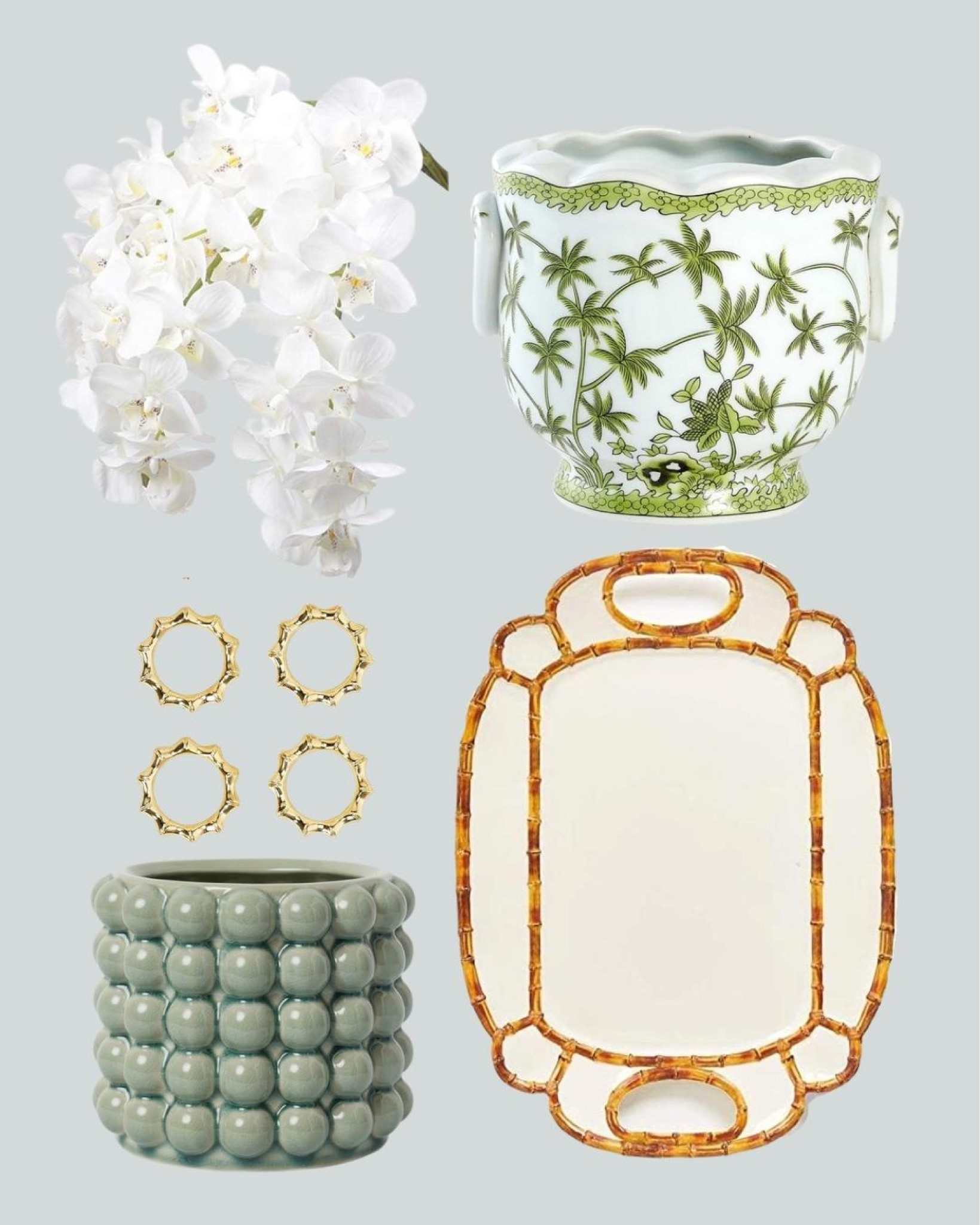 Grandmillennial house style, green home decor, napkin ring, decorative bowl, flower decor, living room style 

#LTKhome #LTKunder50