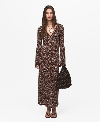 Women's Printed V-Neck Dress | Macy's