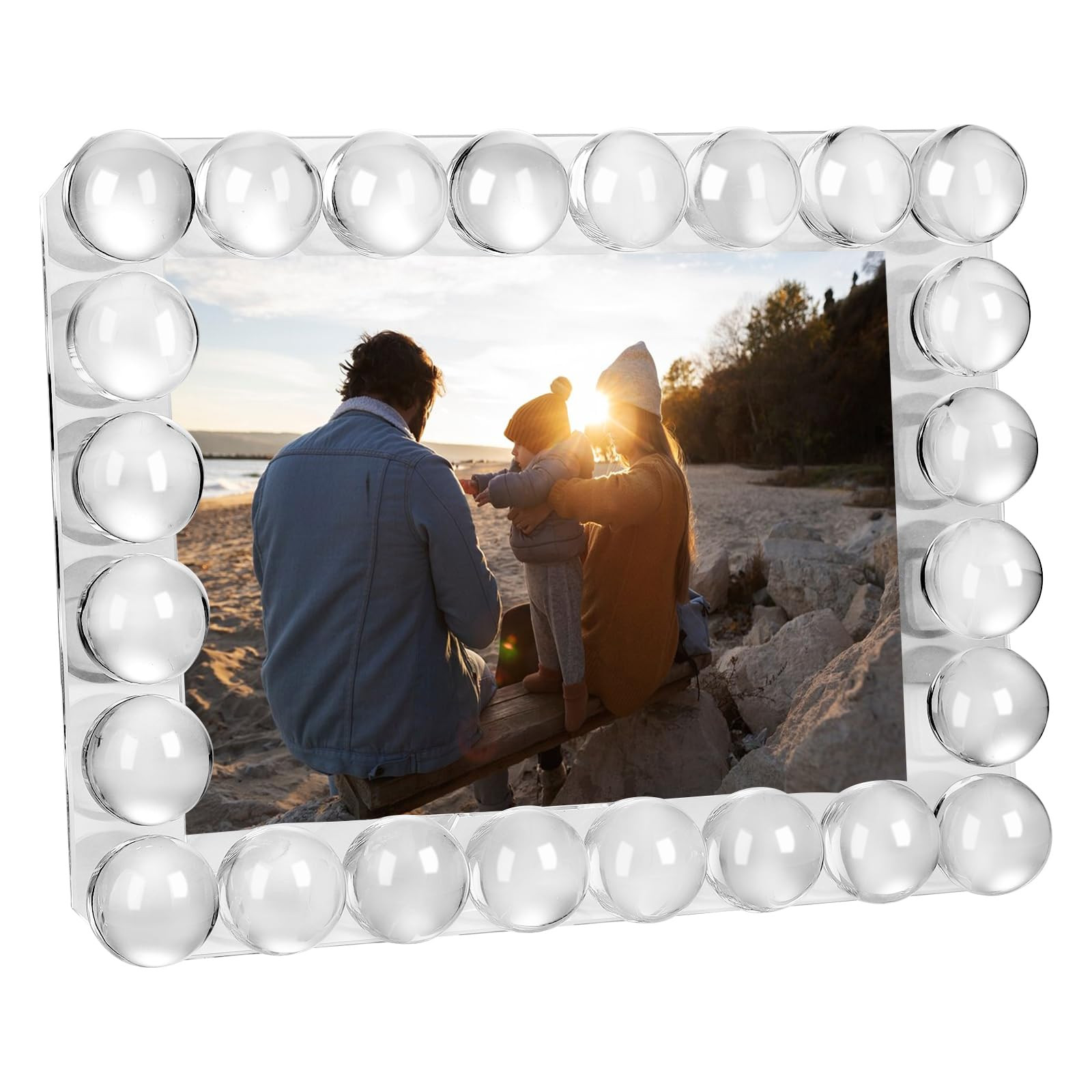 Clear Bubble Crystal Picture Frames 5x7 with 24 Clear Balls,Exquisite Crystal Photo Frame Tableto... | Amazon (US)