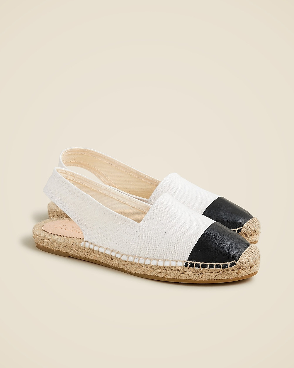 Made-in-Spain cap toe slingback espadrilles in canvas | J. Crew US